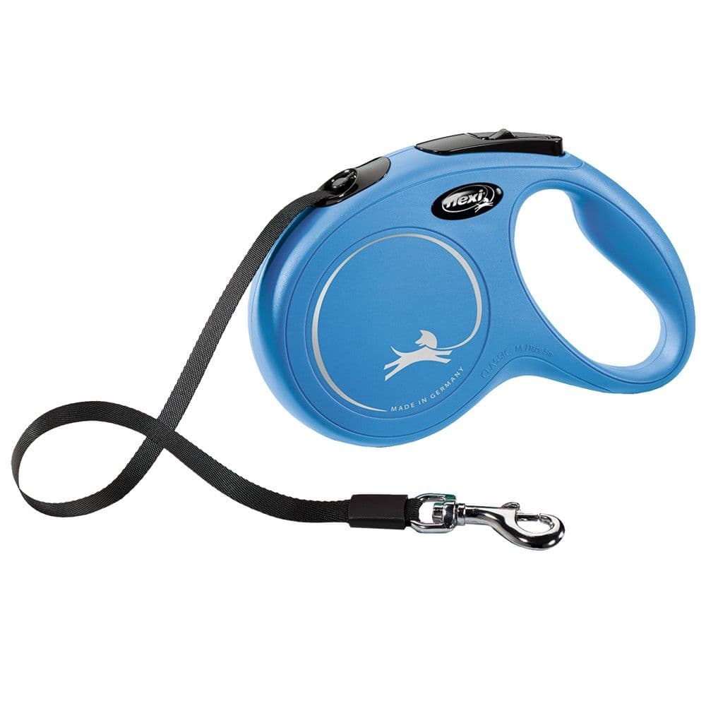 Litar drejtues per qen, Flexi, Classic, M, 5m, 25 kg, ngjyre blu
