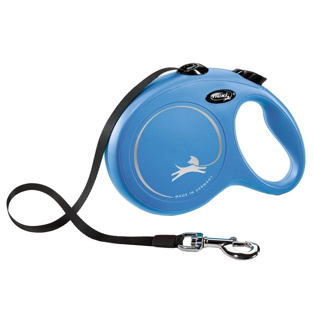 Litar drejtues per qen, Flexi, Classic, L, 8m, 50 kg, ngjyre blu