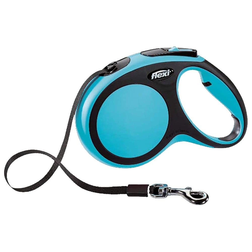Litar drejtues per qen, Flexi, Comfort, M, 5m, 25 kg, ngjyre blu e hapur
