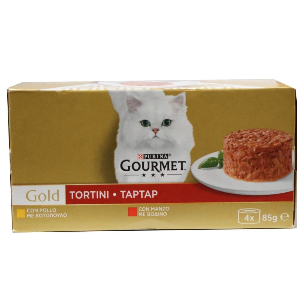 Ushqim per mace, Gourmet Gold, Tortini, 4x85 g, me mish pule dhe vici