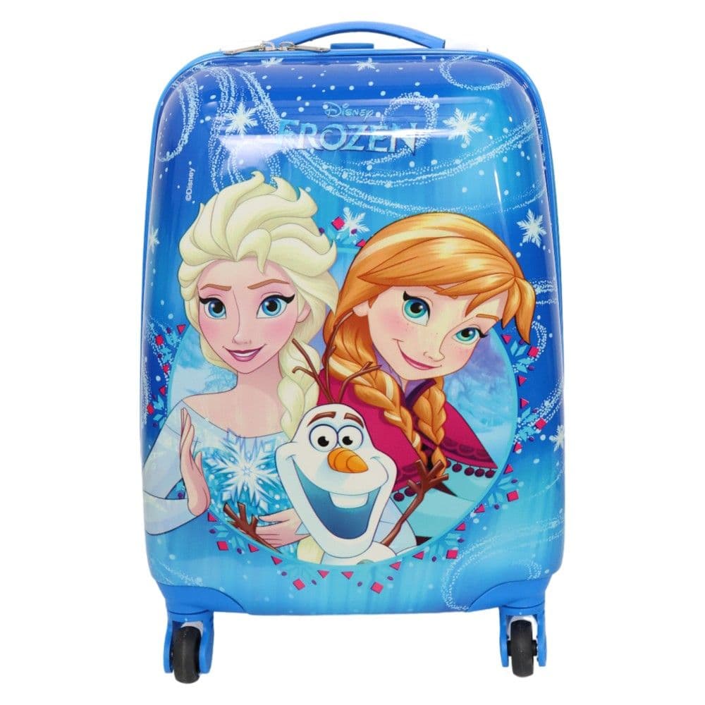 Valixhe udhëtimi për fëmijë, Frozen, polipropilen, 16", W20 x D20 x H45 cm, ngjyra blu, me dizenjo