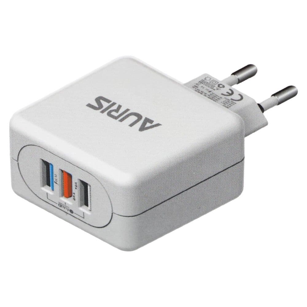 Kokë karikuesi, Auris, CH27, 30W, 3 hyrje USB, ngjyrë e bardhë