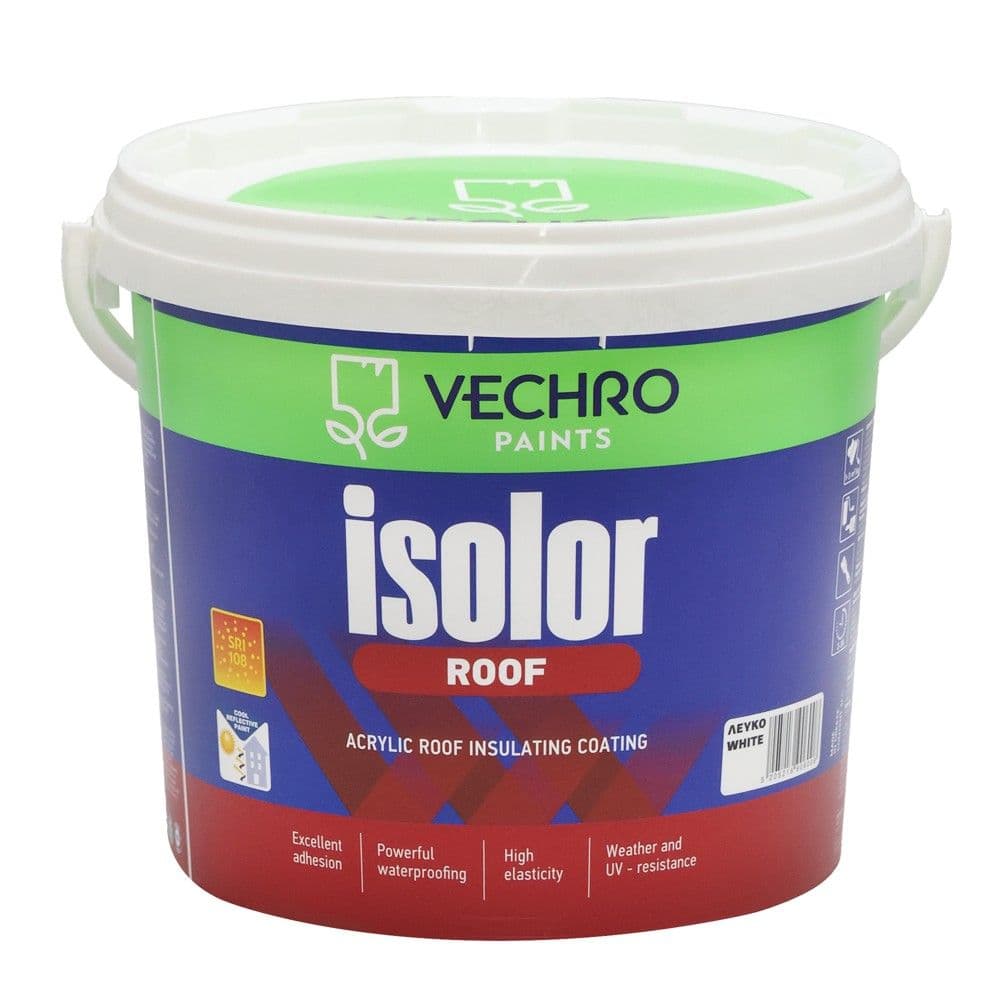 Izolues tarrace, Vechro, Isolor Roof, 3L, e bardhe, 1-3 m²/Lt, hollimi 5-10% uje, 2-3 ore tharje