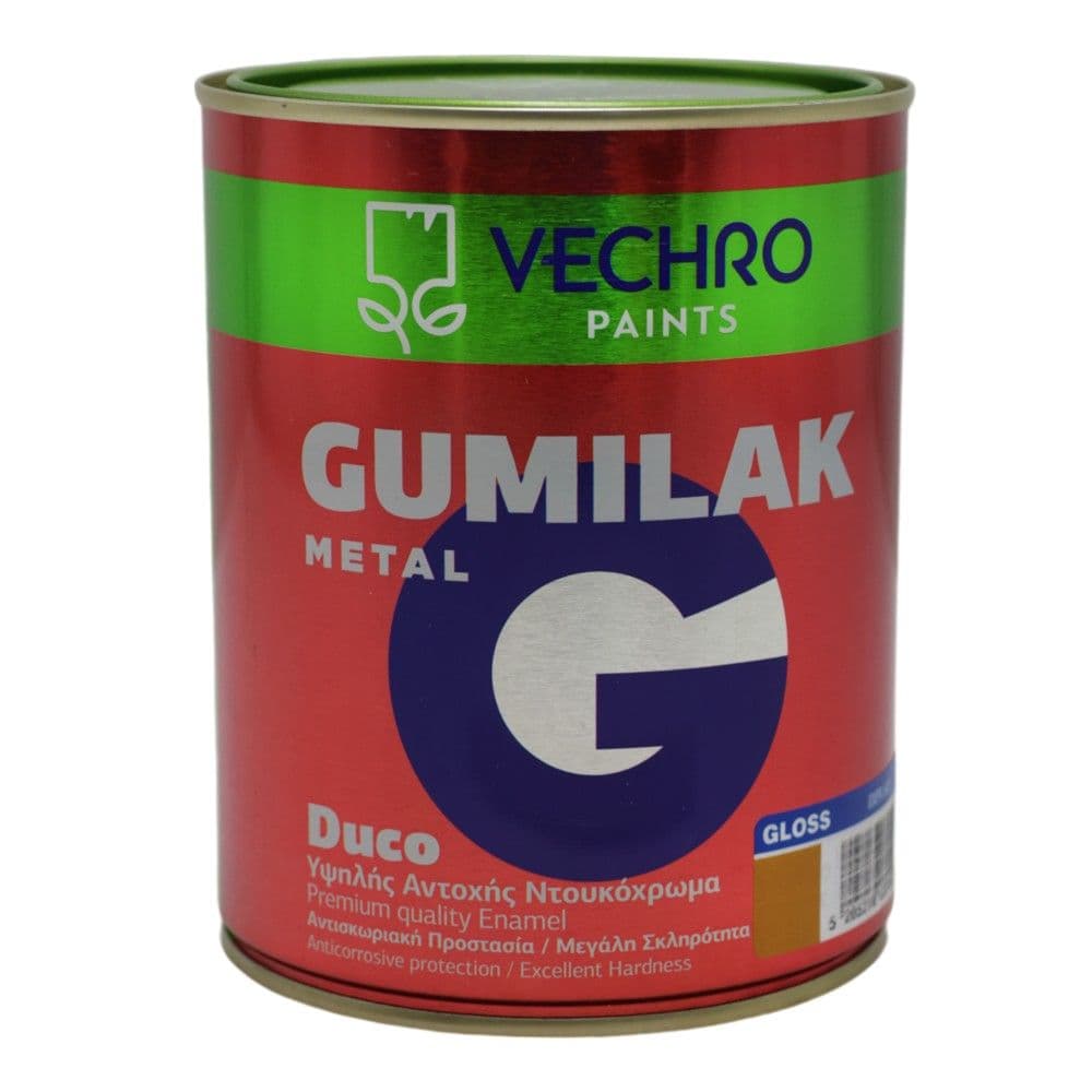 Bojë për metal, Vechro Gumilak, 750ml, e verdhë e errët 605, 14-16 m²/lt, 2-3 orë tharje