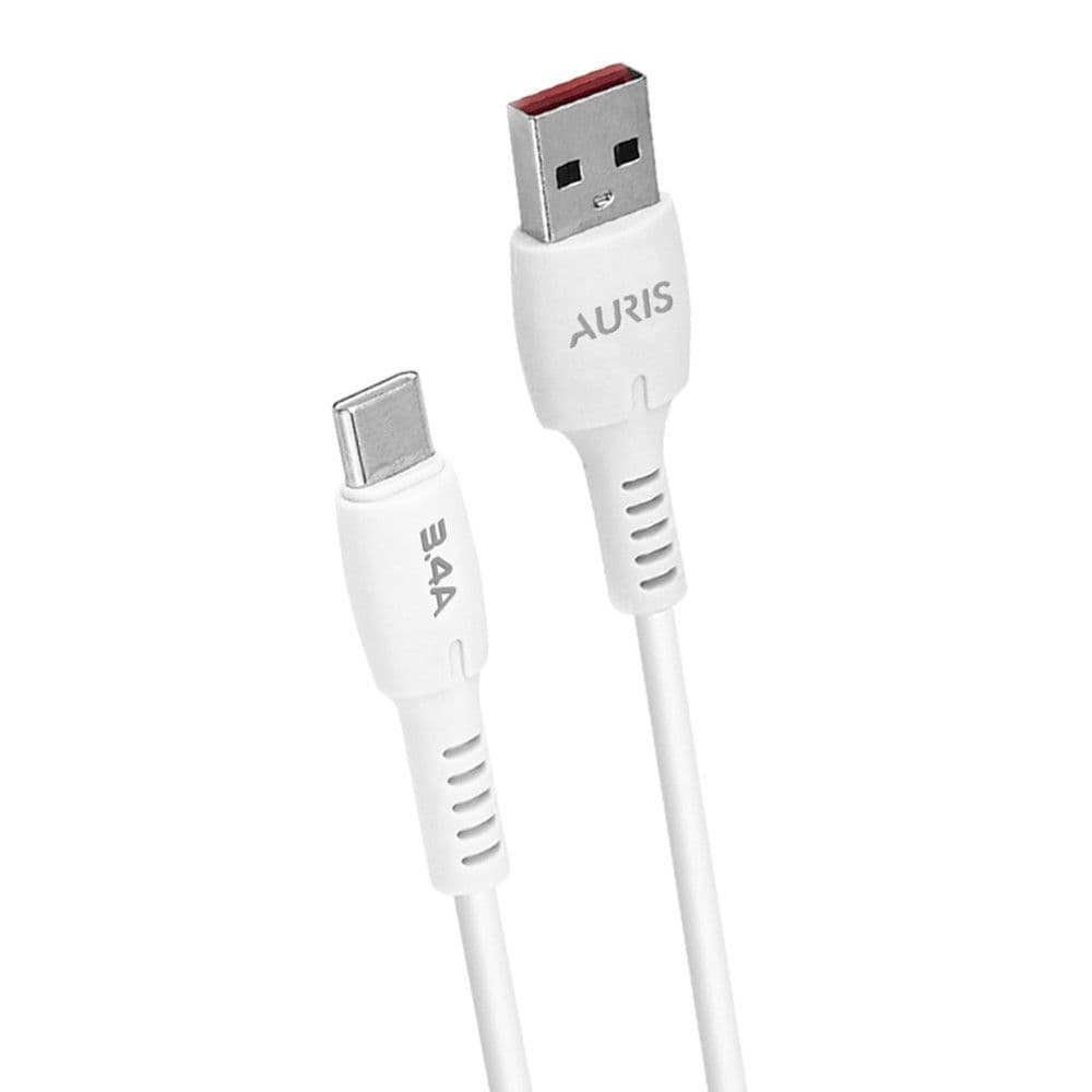 Fishë karikimi, Auris, CB06, USB-Type C, 3.4 A, 200 cm, ngjyrë e bardhë
