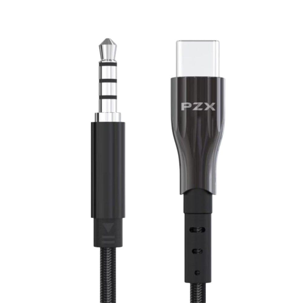 Fishë AUX, PZX, 1503, AUX-Type-C, 3.5 mm, 100 cm, ngjyrë e zezë