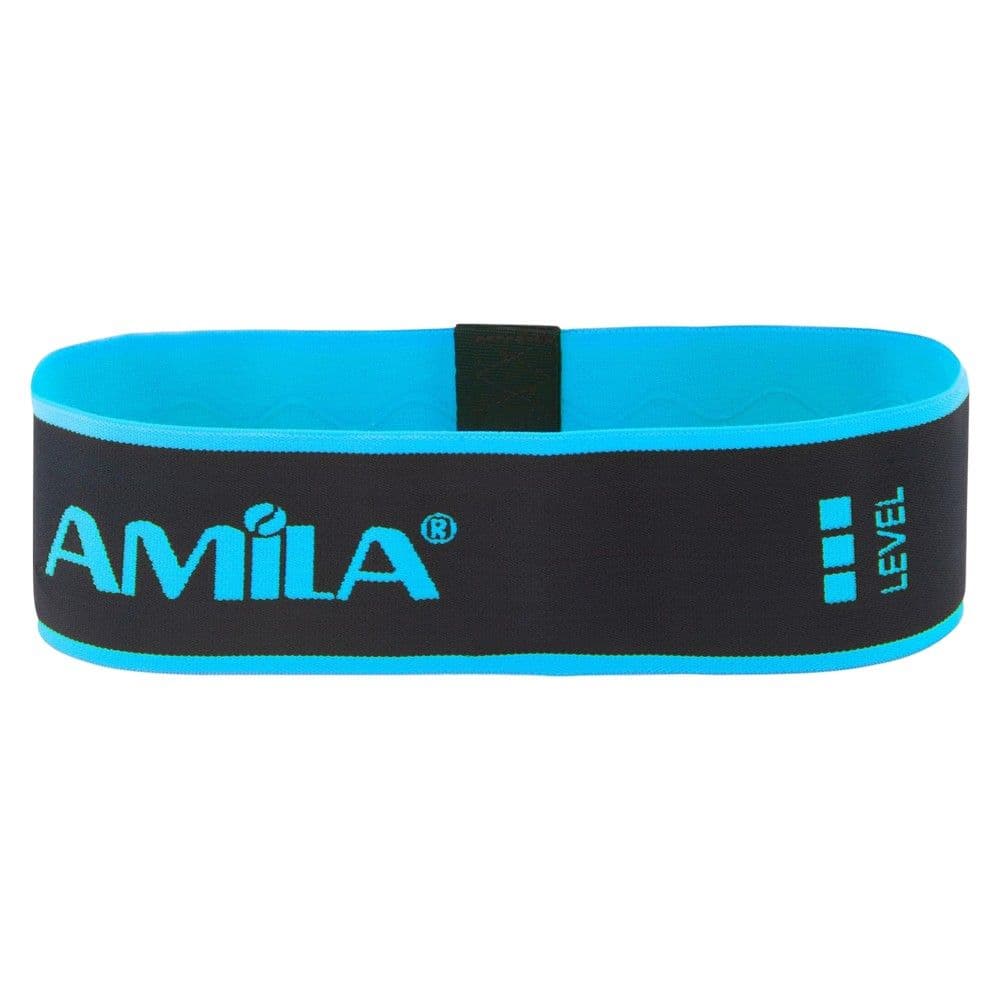 Llastik rezistence për ushtrime fitnesi, Amila, Hip Loop Band, Heavy, najlon & latex, trashësi 2.2 mm, 8x34 cm, 21.8 kg, ngjyrë blu