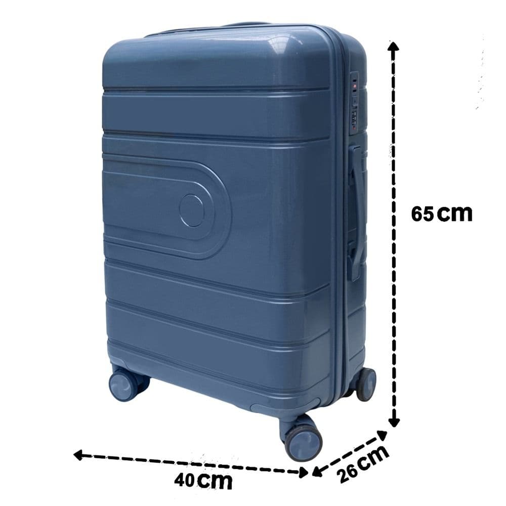 Valixhe udhëtimi, polipropilen, 24", W40 x D26 x H65 cm, ngjyrë blu e errët