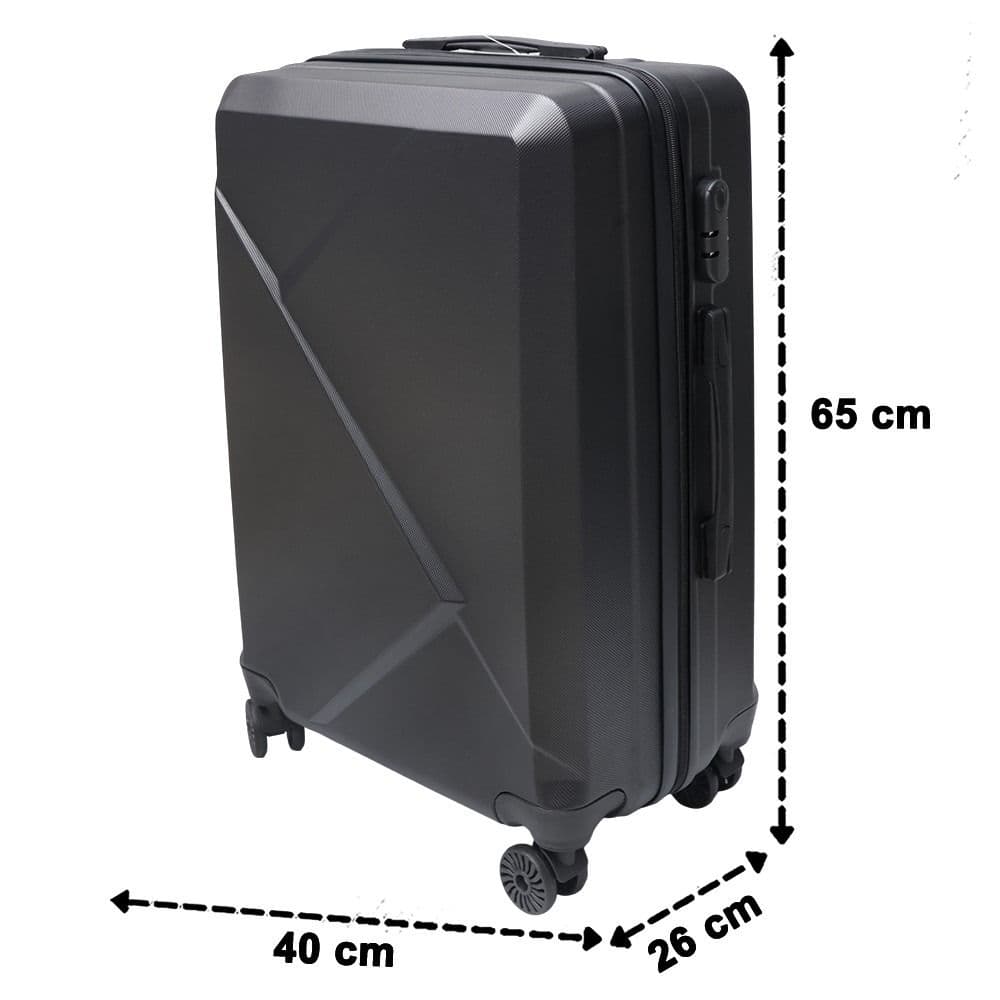 Valixhe udhëtimi, ABS, 24", W40 x D26 x H65 cm, ngjyrë blu e zezë
