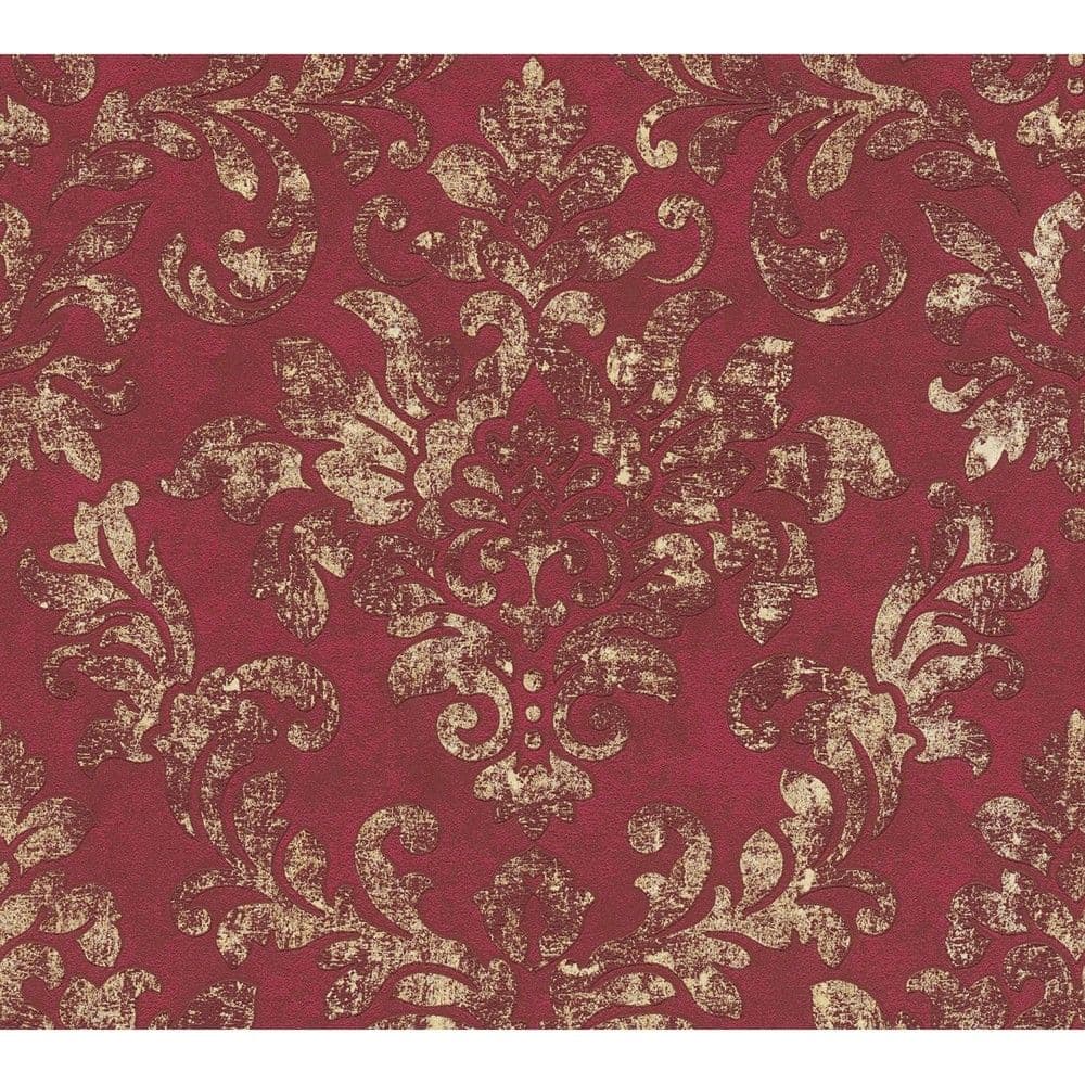 Leter muri, AS-Creation, AS Neue Bude 2019, 10.05x0.53 m, Barok Clasic Oriental, Gold, E kuqe