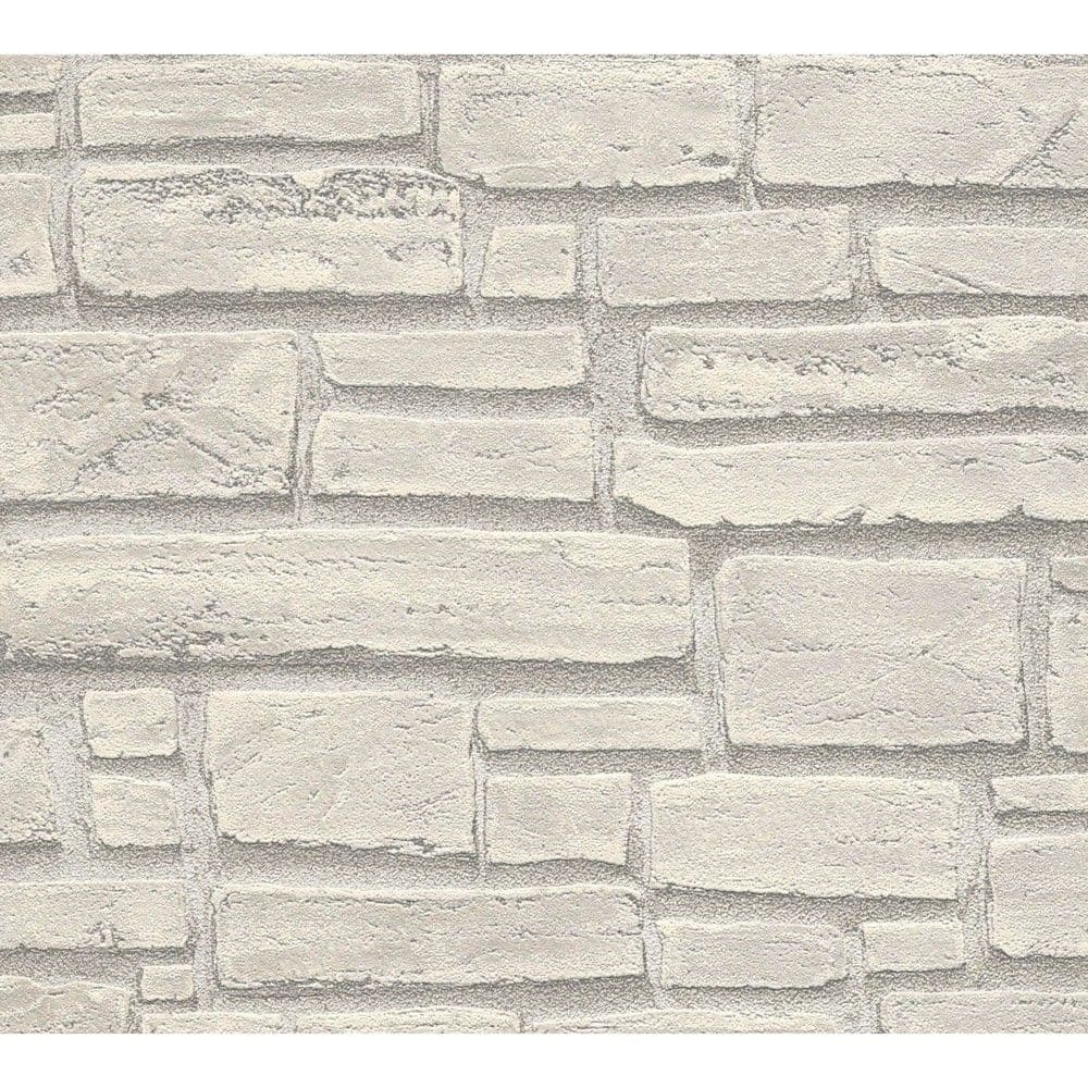 Leter muri, AS-Creation, T/E 2014 Profi, 10.05x0.53 m, Motive Guri, Gri, I Bardhe