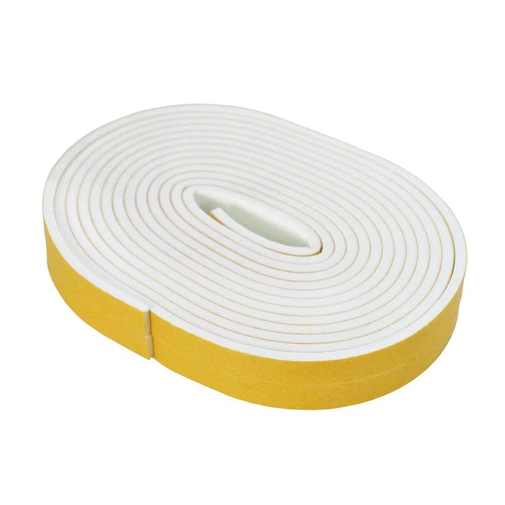 Izolues për kornizat e dritareve dhe dyerve, Geko, Flex, Profil I, 9 x 3 mm x 6 m, i bardhë