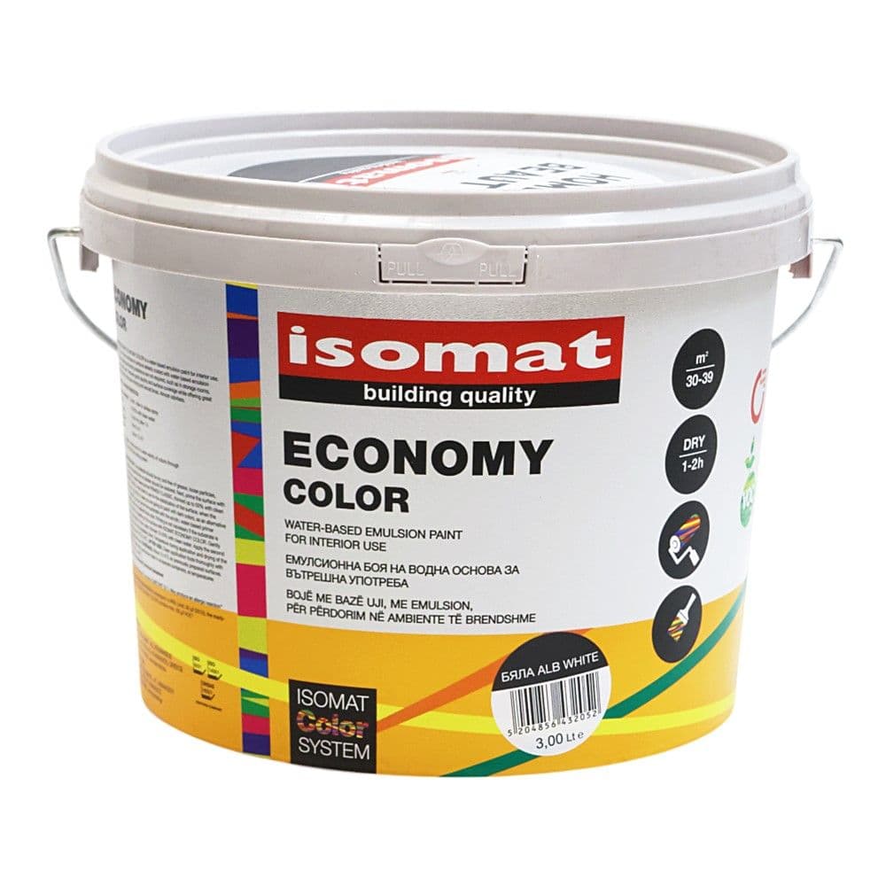 Bojë plastike, Economy Color, 3 L, e bardhë