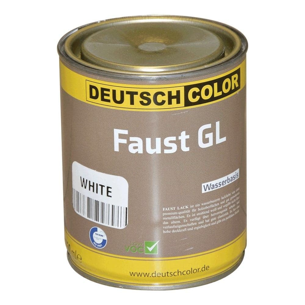 Bojë për metal dhe dru, Faust GL, me bazë uji, kundra ndryshkjes, 0.75 L, me shkëlqim, e bardhë