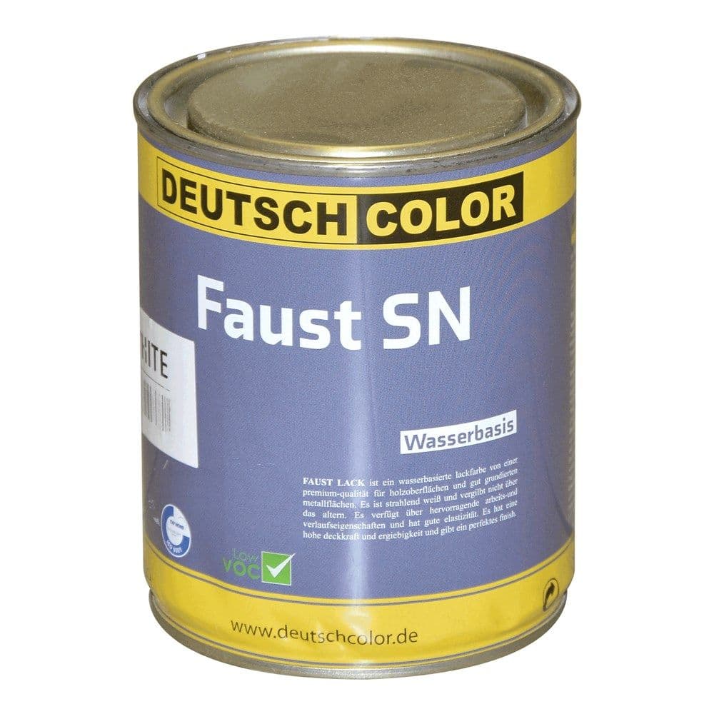 Bojë për metal dhe dru, Faust SN, me bazë uji, kundra ndryshkjes, 0.75 L, satin, e bardhë