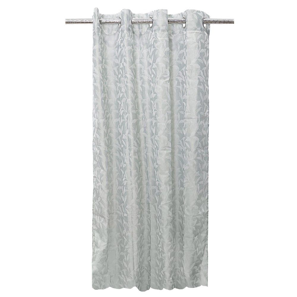 Perde e plotë me unaza, 100% poliestër, jacquard, floriri, 140x260 cm