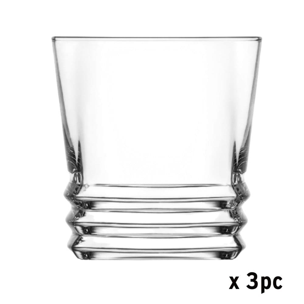 Gotë whisky Elegan (PK3), qelq, transparente, 315 cc, Dia. 8.4 x H 8.7 cm