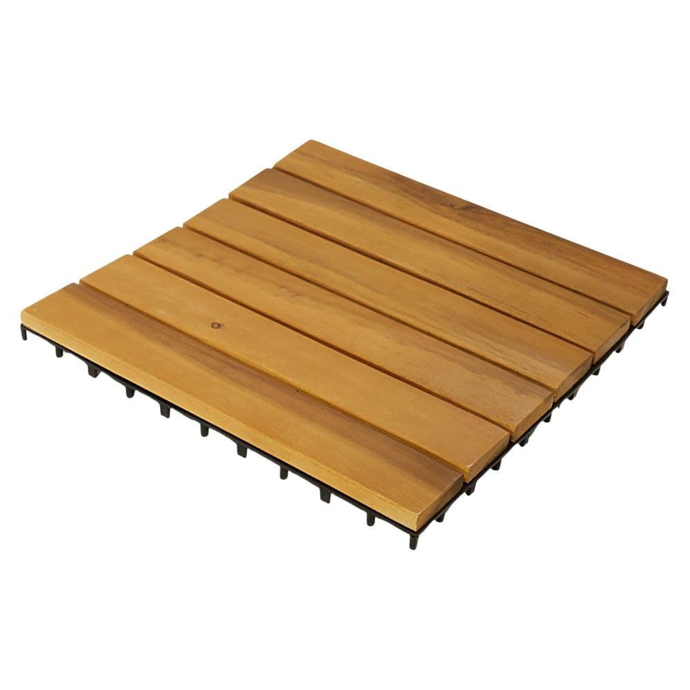 Pllaka decking per kopshtari, dru tropikal Acacia, ngjyre natyrale, 300x300x22 mm