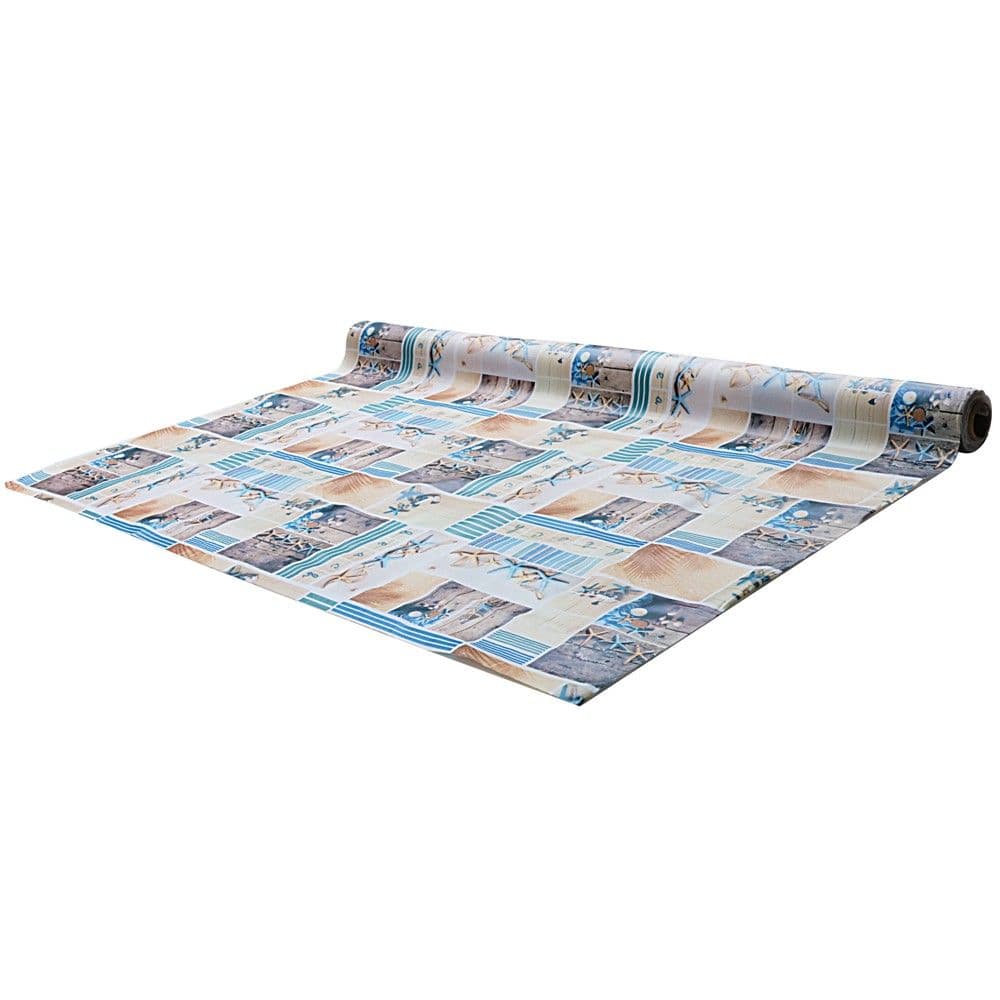 Mbulesë tavoline, PVC, e bardhë/blu, 140 cm