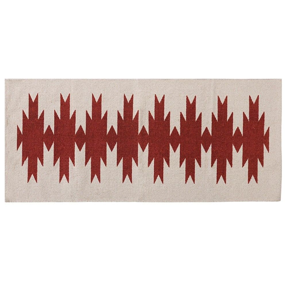 Rrugicë, 100% pambuk, natyrale/kuqerremtë, 55x120 cm