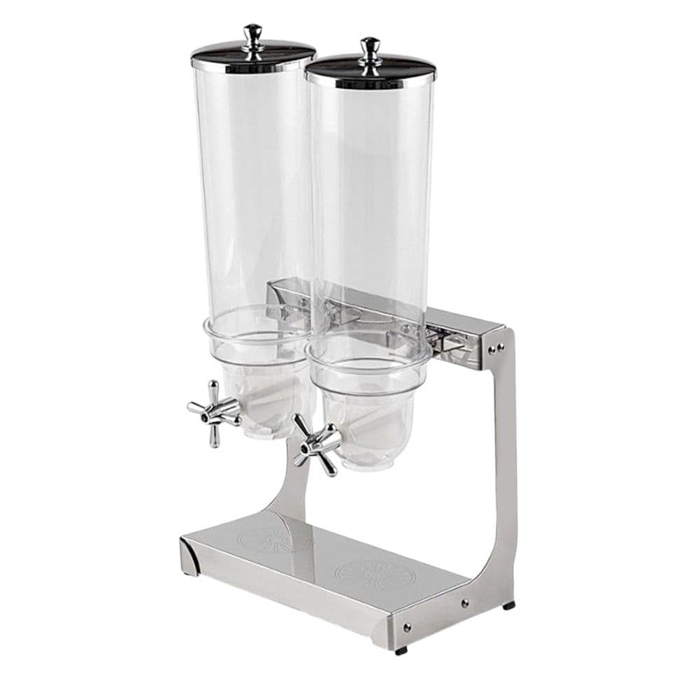 Mbajtëse konfleksash dyshe, inoks/pleksiglas, argjendi/transparente, 6L / 33.5x24x H 65 cm