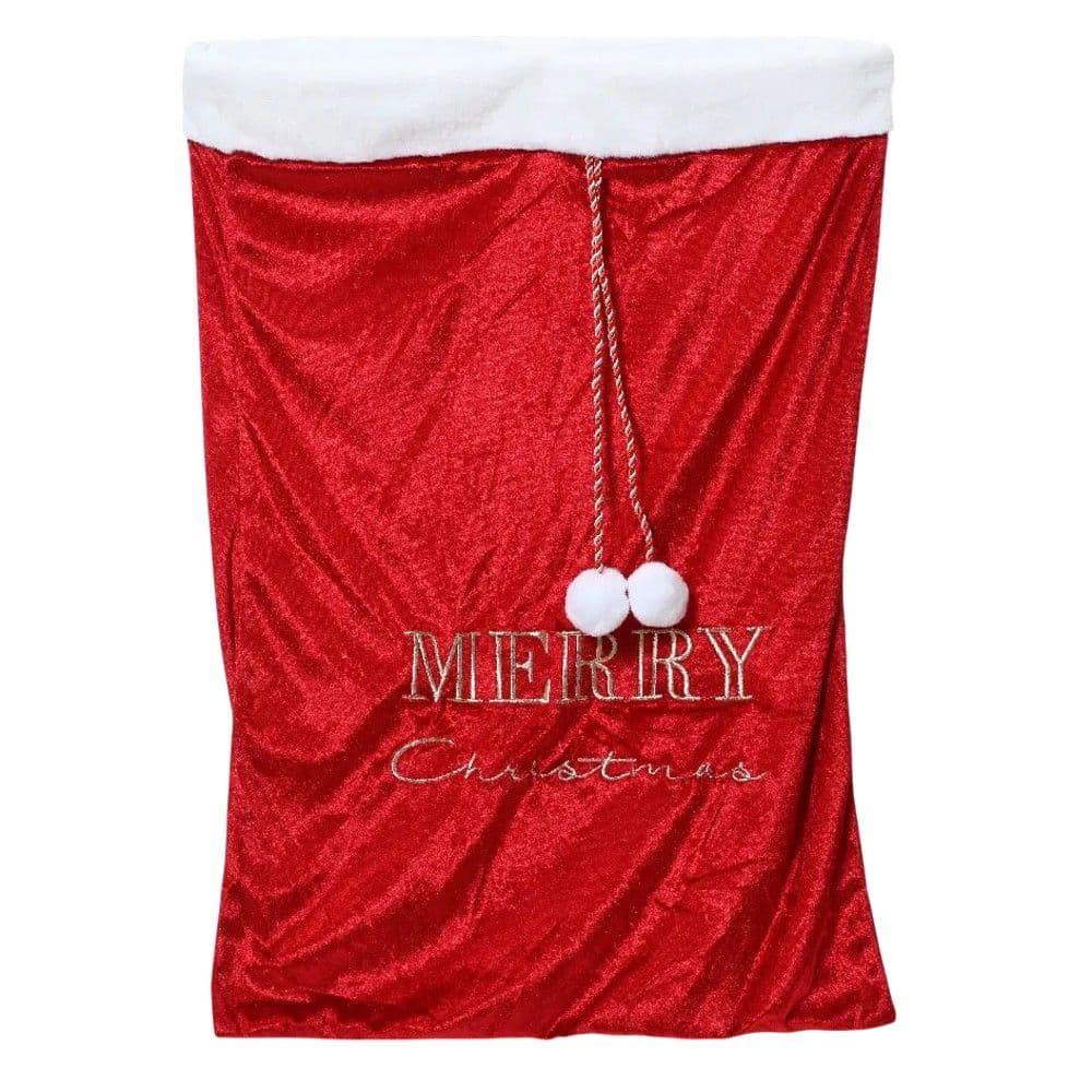Cante dhuratash Christmas, poliester, ngjyre e kuqe me te bardhe, L2-W50-H70cm
