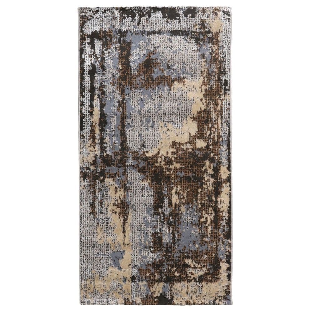 Rrugicë Springs, polipropilen dhe poliestër/hitset, antrazit/blu e hapur, 80x150 cm