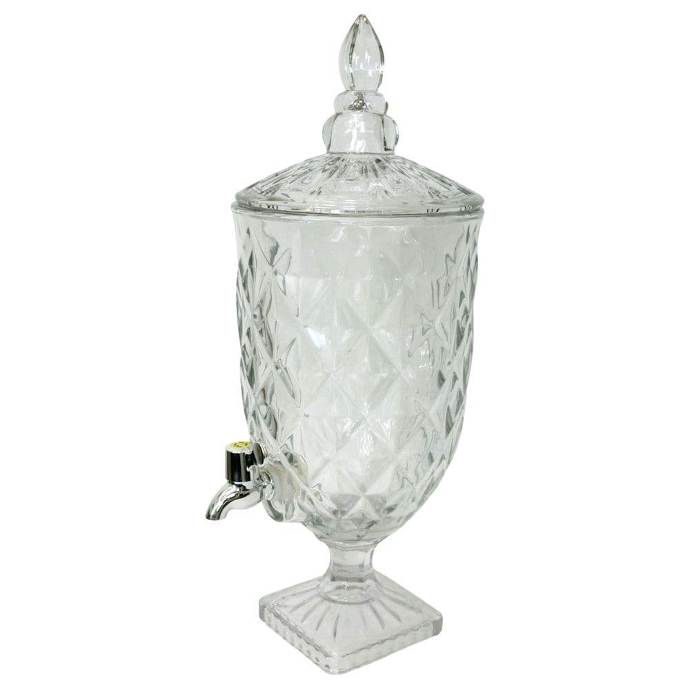 Kavanoz dispenser me rubinet, qelq, transparente, Dia. 19.5 x H 50 cm