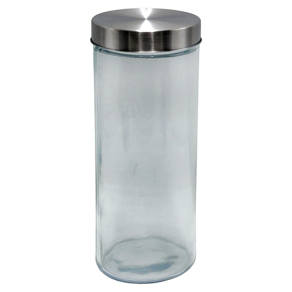 Kavanoz me kapak, qelqi/metalike, transparente/gri, 2 L / Dia. 11 x H 28 cm