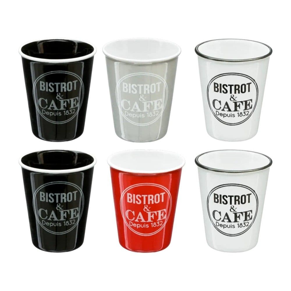 Set me filxhanë kafeje Bistrot, qeramike, ngjyra të ndryshme, 10 cl / Dia. 6.2 x H 7.5 cm