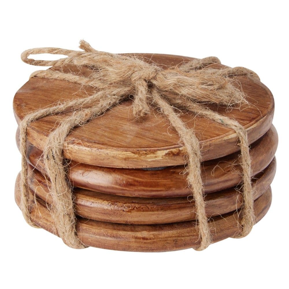 Nënshtresë për gota (PK4), druri, kafe, Dia. 10 cm
