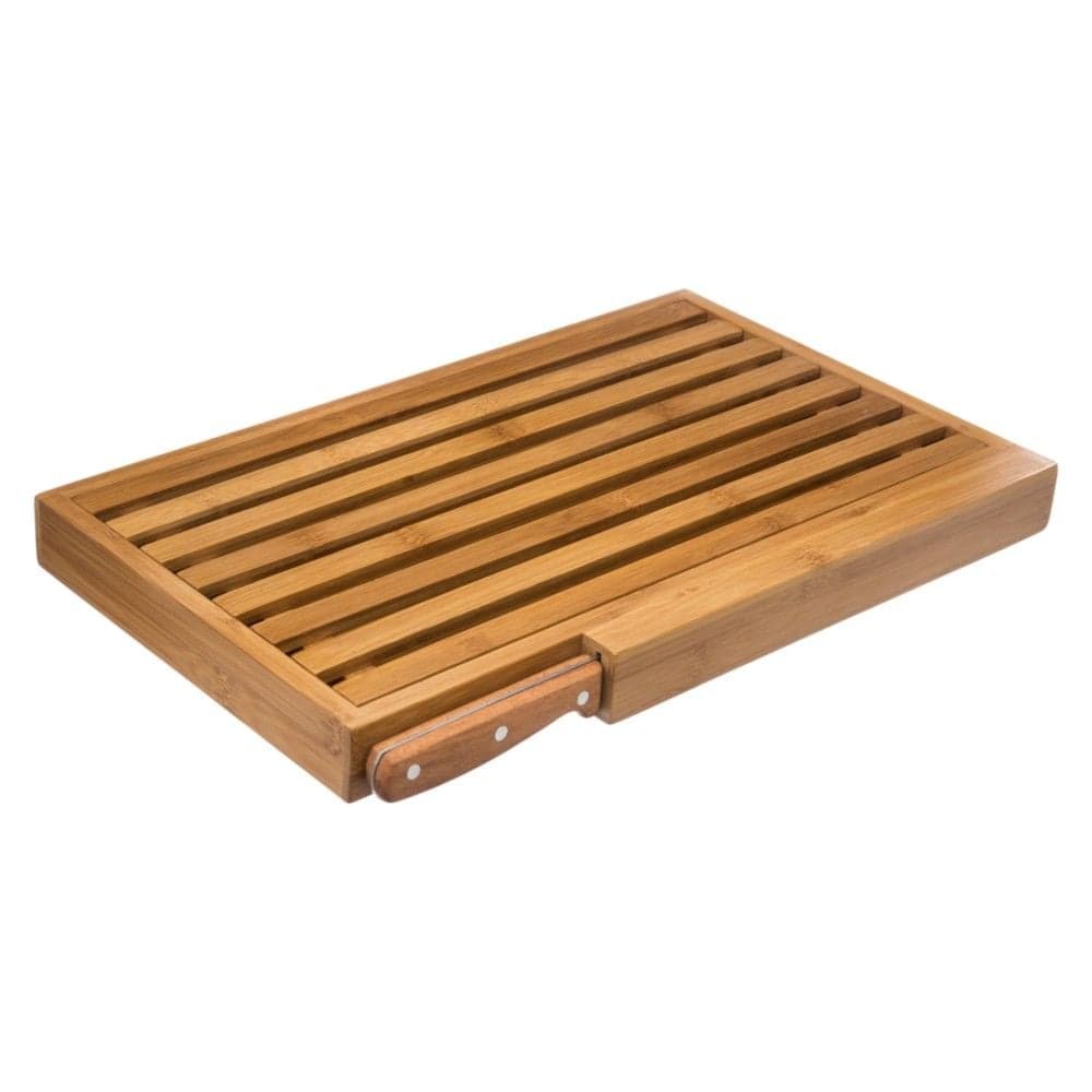 Set prerëse buke dhe thikë, bambu, kafe, 44x26.8x4 cm