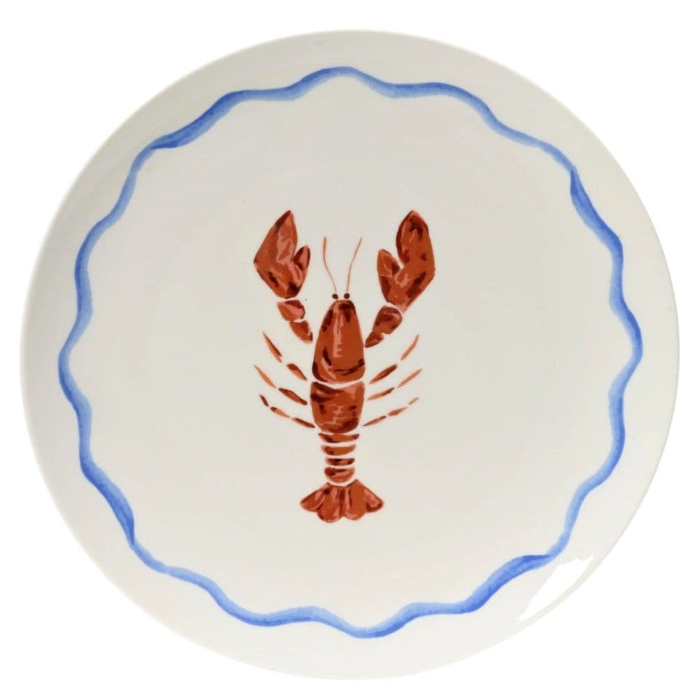 Pjatë servirje Sea, porcelan, e bardhë me dizenjo akrepi, Dia. 26.9 x H 2.4 cm