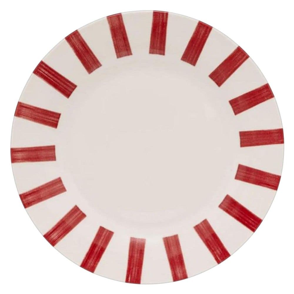 Pjatë servirje Cherry, porcelan, e bardhë/e kuqe, Dia. 26.8 x H 2.4 cm