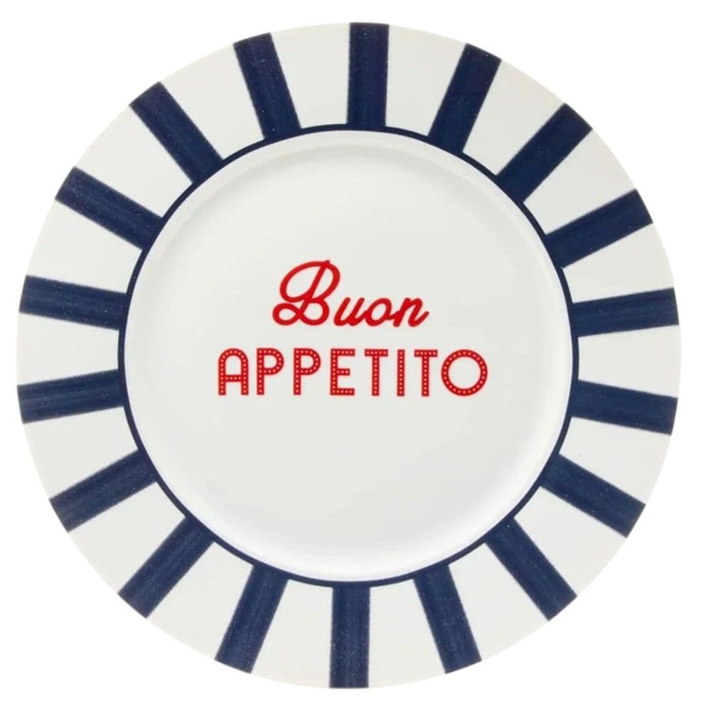 Pjatë servirje Della Pasta, porcelan, e bardhë/blu, Dia. 26.9 x H 2.1 cm