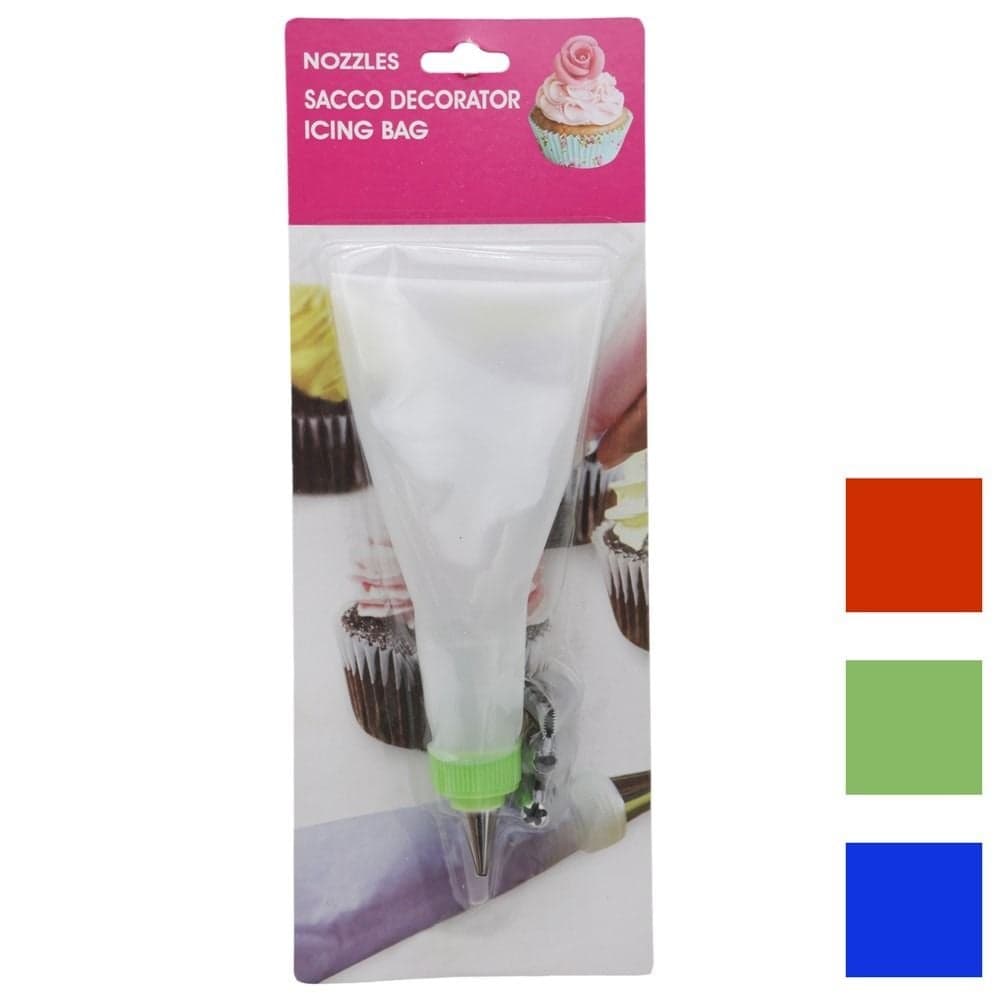 Kone kremi mbushëse për ëmbëlsira me 3 koka, plastike, e bardhë/e kuqe, 28x16.5 cm