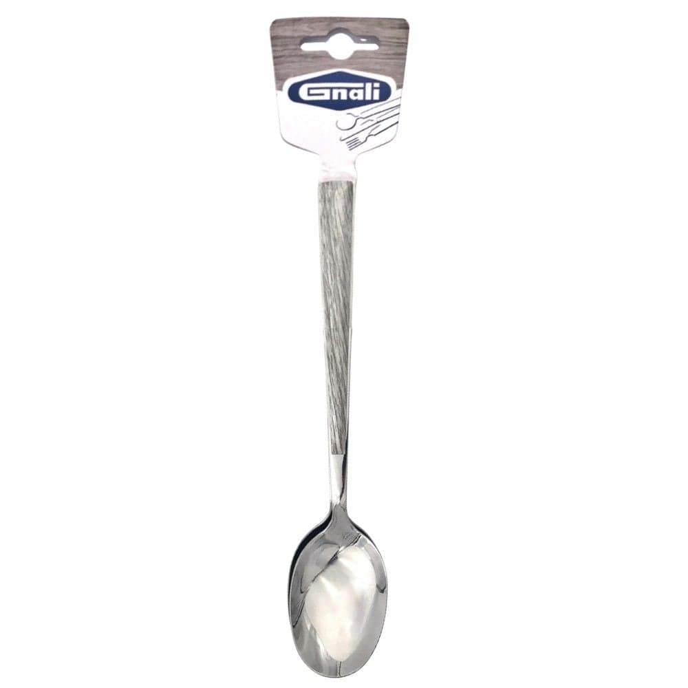 Lugë tavoline Dafne (PK2), inoks/plastike, ngjyrë argjendi/lisi e zbardhur, 20.5 cm