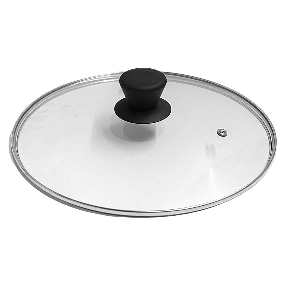 Kapak për tenxhere Prima Home, qelq/plastike, transparente/e zezë, Dia. 28 cm