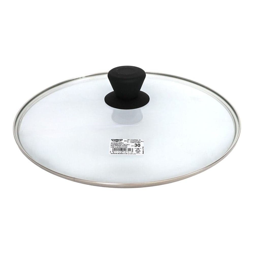 Kapak për tenxhere Prima Home, qelq/plastike, transparente/e zezë, Dia. 30 cm