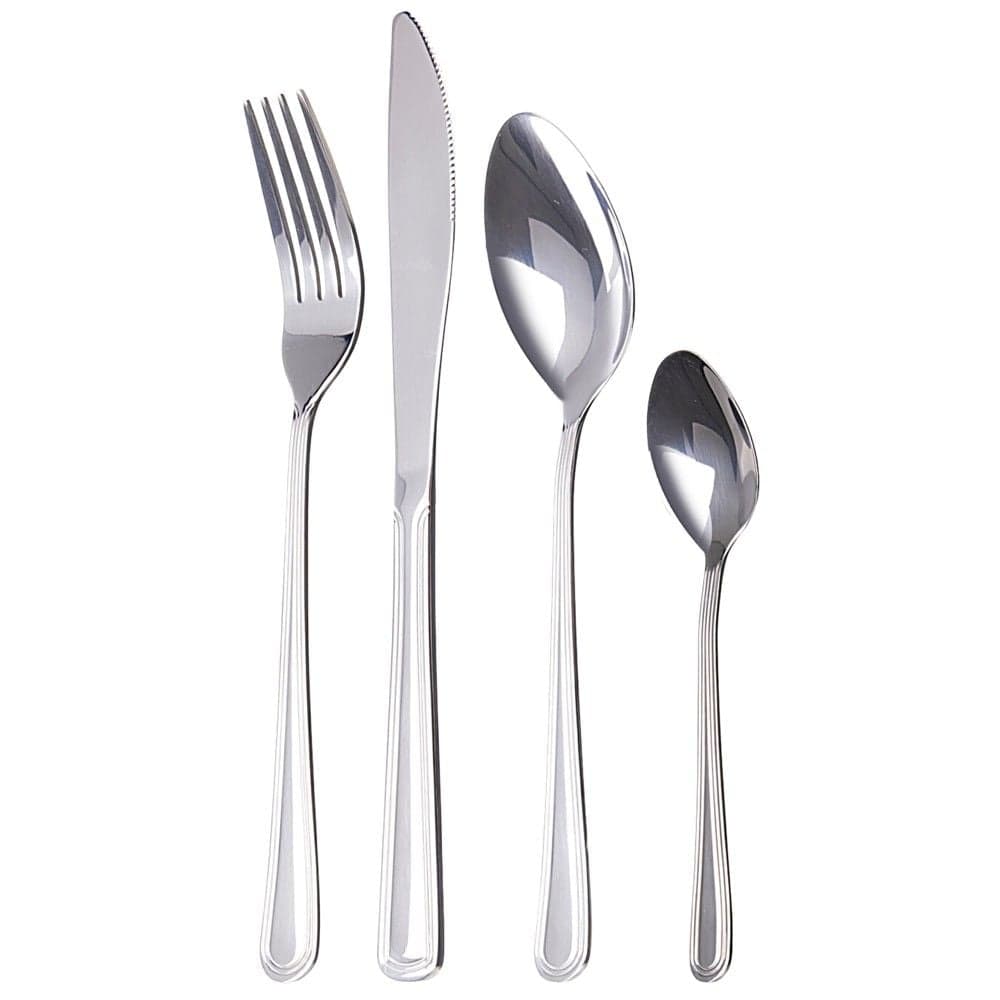 Set servirje lugë/pirunj (PK16), inoks, ngjyrë argjendi, 22.5 / 19.5 / 14.5 cm