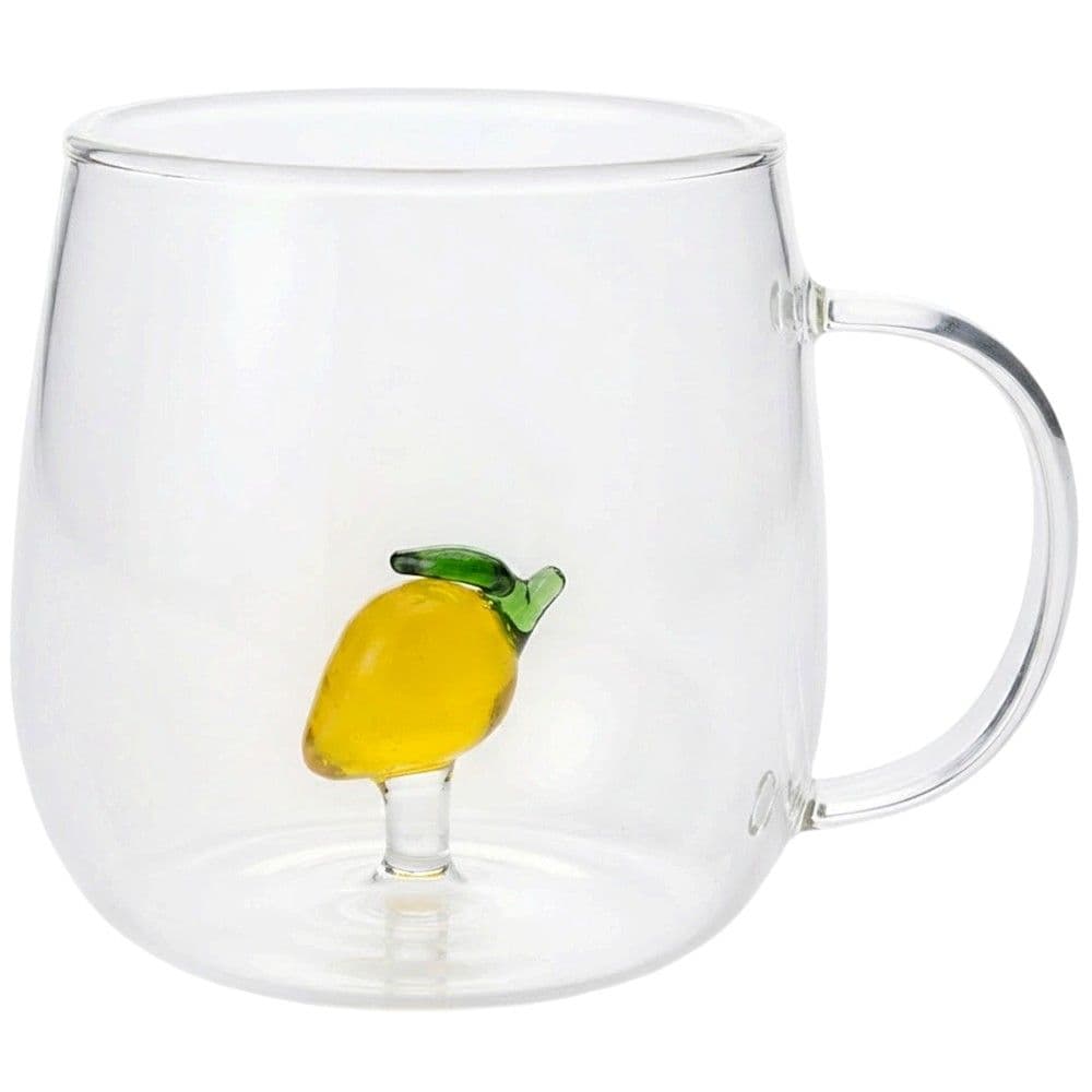 Filxhan me detaj limon, qelq, transparente/e verdhë, 350 ml / Dia. 7.5 x H 9.3 cm