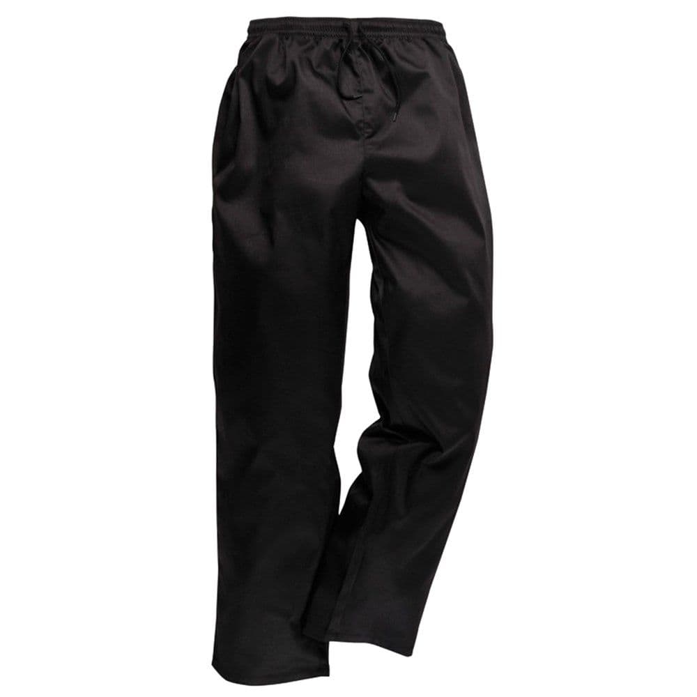 Pantallona kuzhinieri ,"Drawstring", 190 gr, 65% poliestër, 35 % pambuk, e zezë, XXL