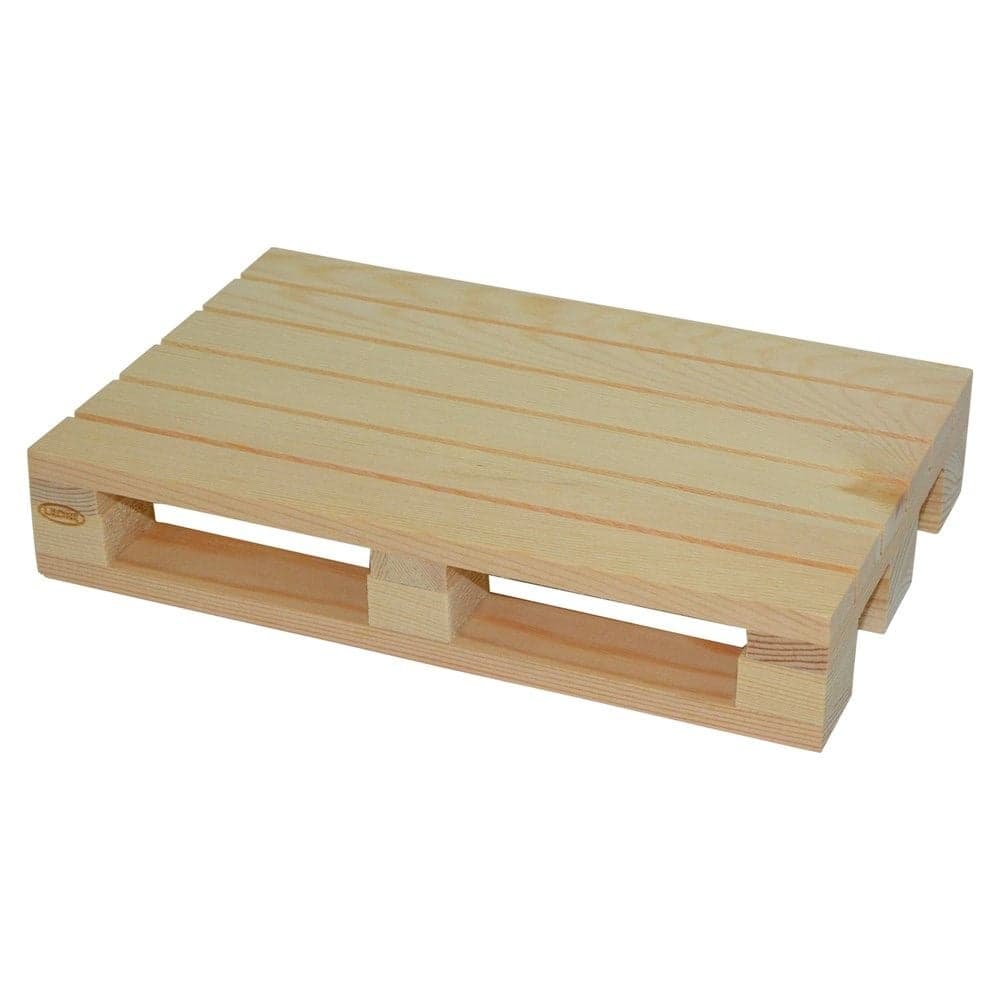 Mini palet servirjeje, Permasa: 20x12x3.5 cm, Ngjyra: Natyrale, Materiali: Dru