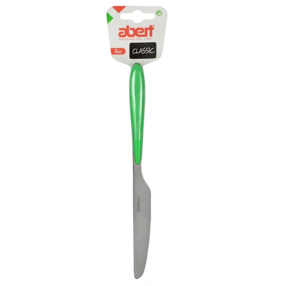 Thikë tavoline, 2 copë, 21 cm, (jeshil), inoks dhe plastik