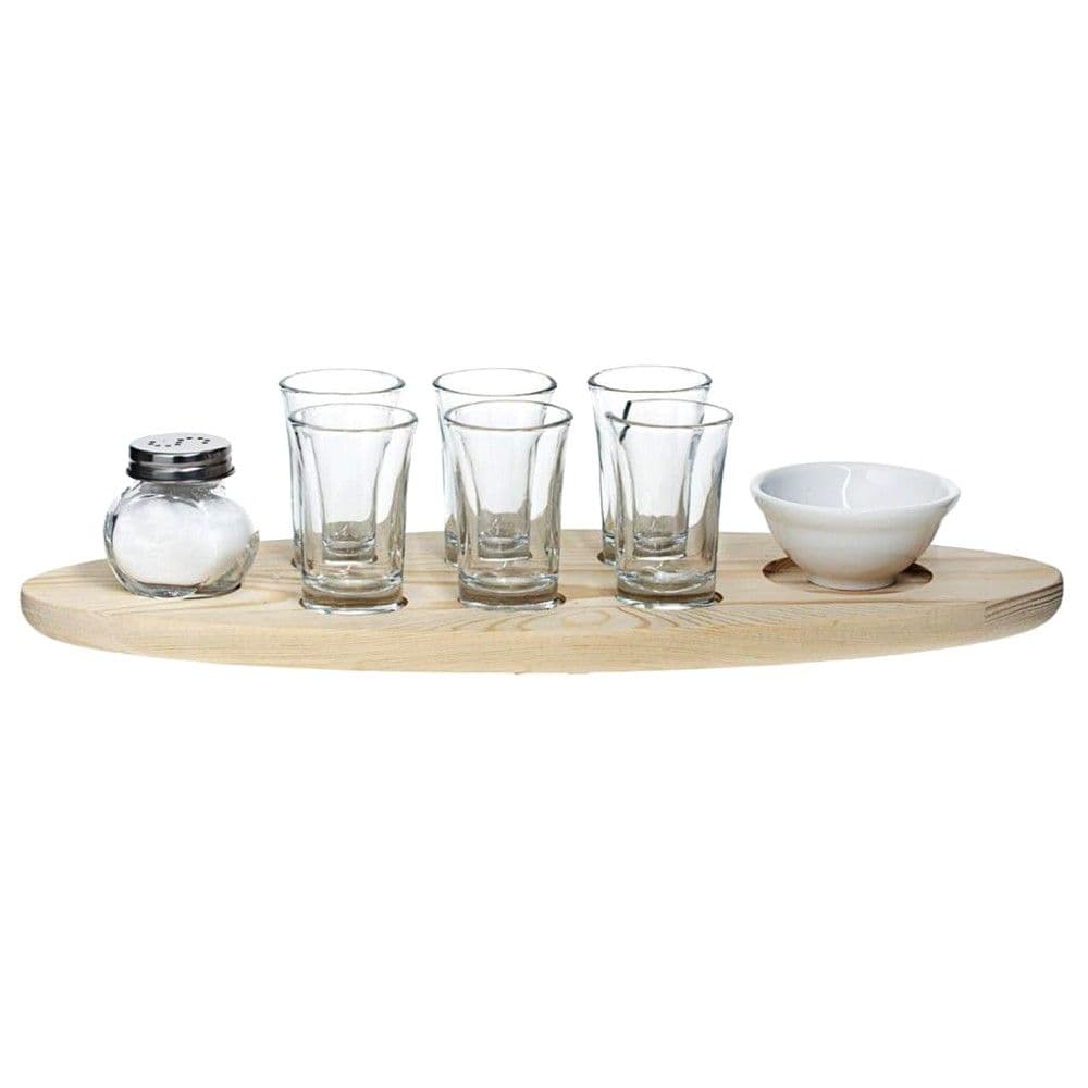 Set servirje tekila, 9 copë, transparente