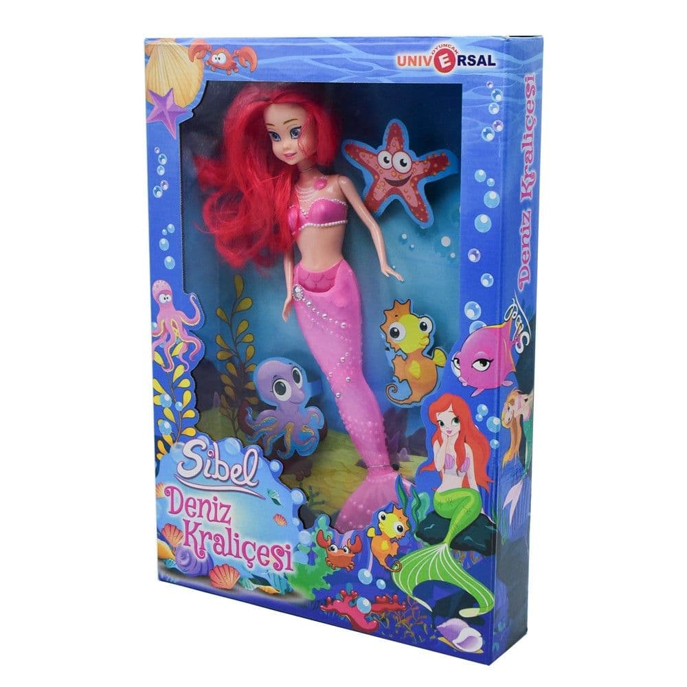 Kukull sirenë për fëmijë, Sibel, Queen of the Sea, plastikë, 27x5.5x39.5 cm, mikse, 1 copë