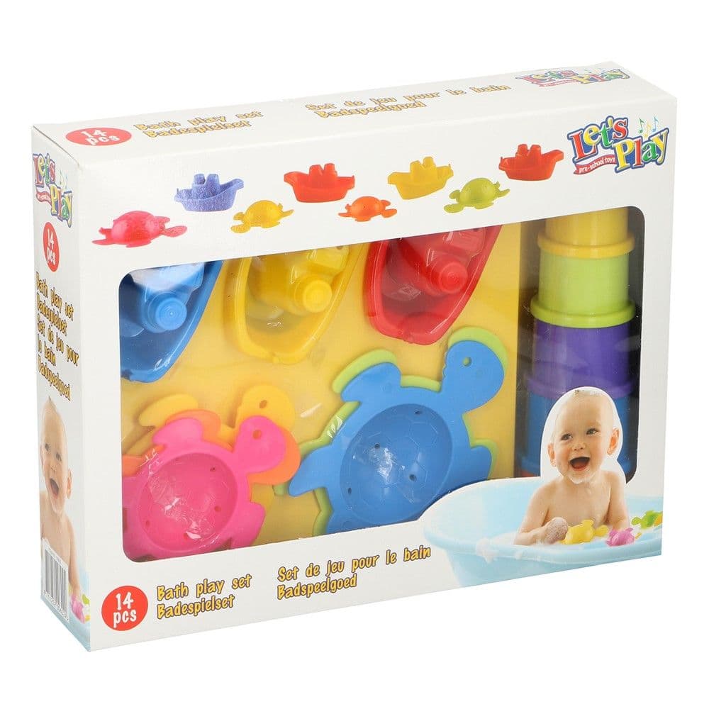Set me lodra për të luajtur në vaskë, Let's Play, plastikë, 14 cm, mikse, 14 copë