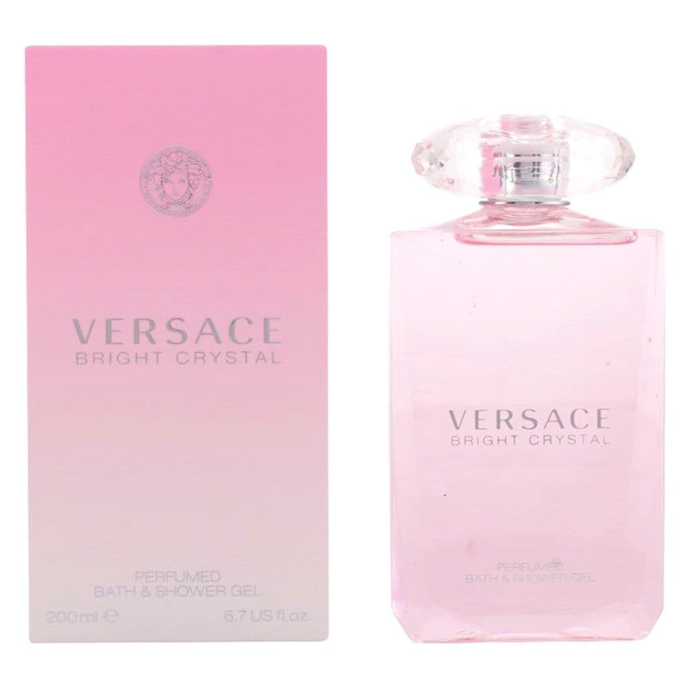 Xhel dushi i parfumuar për femra, Bright Crystal, Versace, qelq, 200 ml, rozë dhe e bardhë, 1 copë