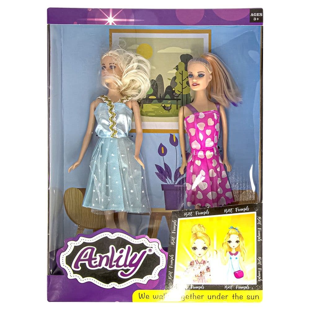 Set lodër për fëmijë, me 2 kukulla, Anlily, plastikë dhe poliestër sintetike, 29 cm, mikse, 1 copë