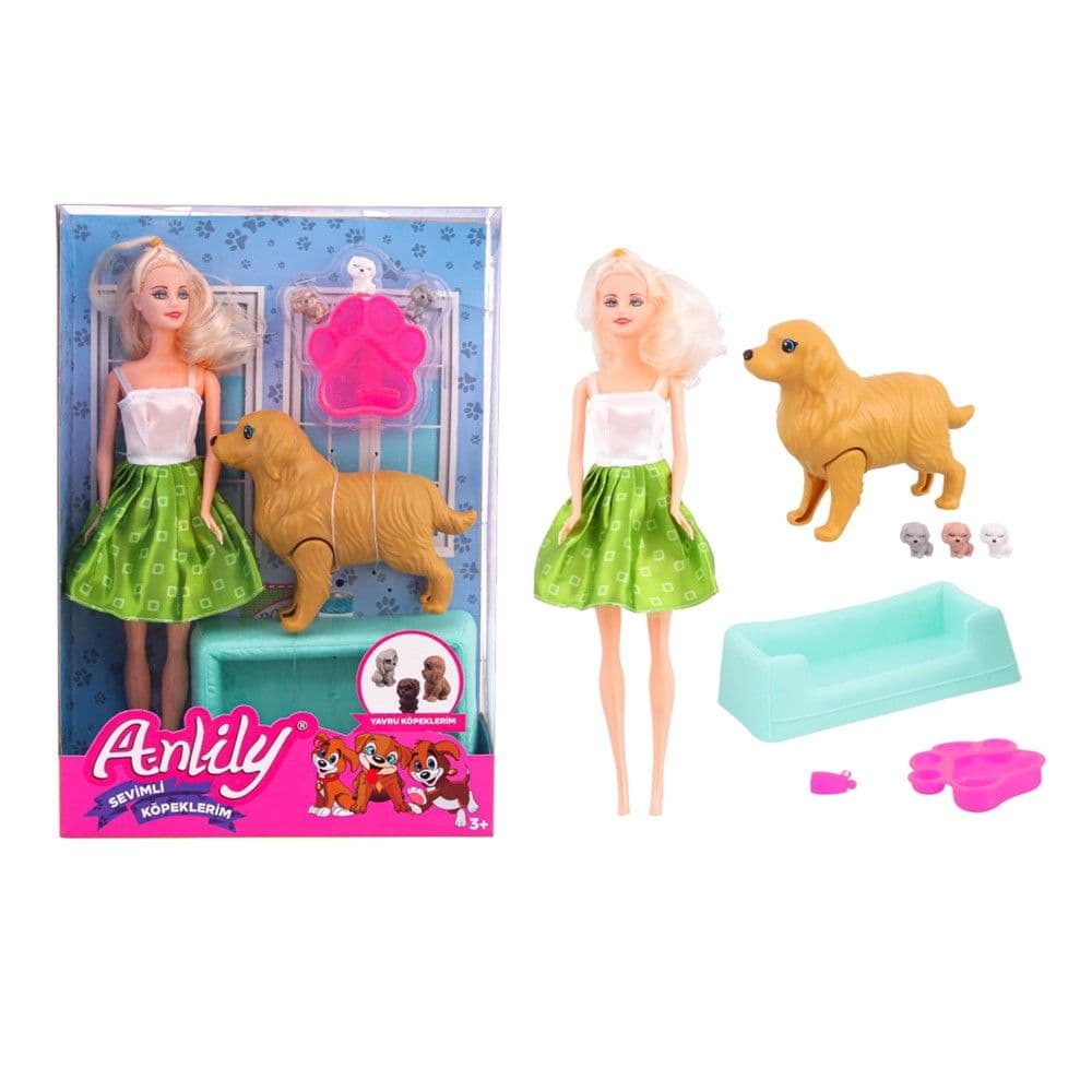 Set kukull me aksesorë, Anlily, plastikë dhe poliestër sintetike, 29 cm, mikse, 1 copë